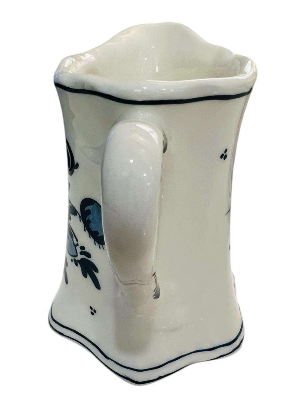 Vintage Delft Holland Handpainted Blue White Creamer Pitcher Floral - Picture 2 of 5